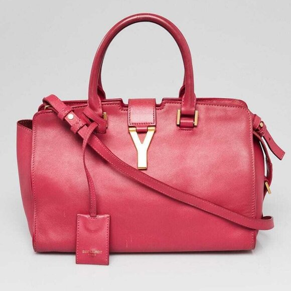 Yves Saint Laurent Pink Leather Small Cabas ChYc Bag - Picture 1 of 10